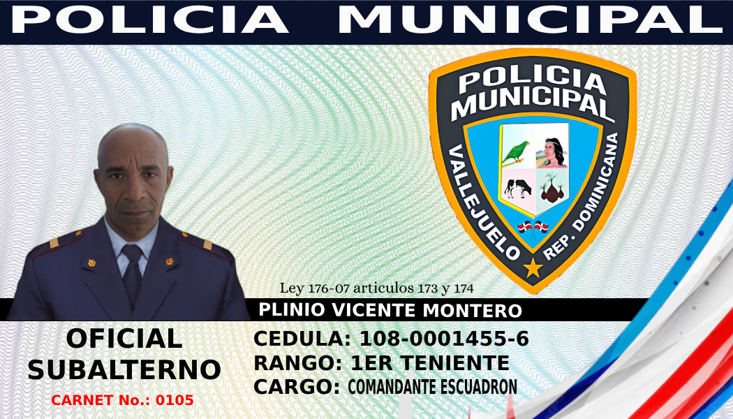 Plinio Vicente Montero — 1er Teniente